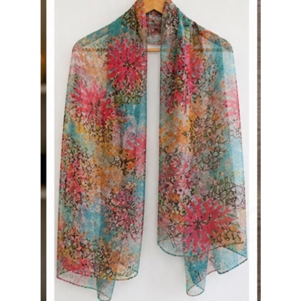 Sheer Inspirational Recovery Scarf Fairth Hope Love AA Al-Anon Style Wrap